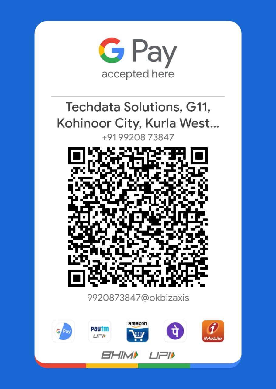 Pay Via UPI QR Code Techdata Solution